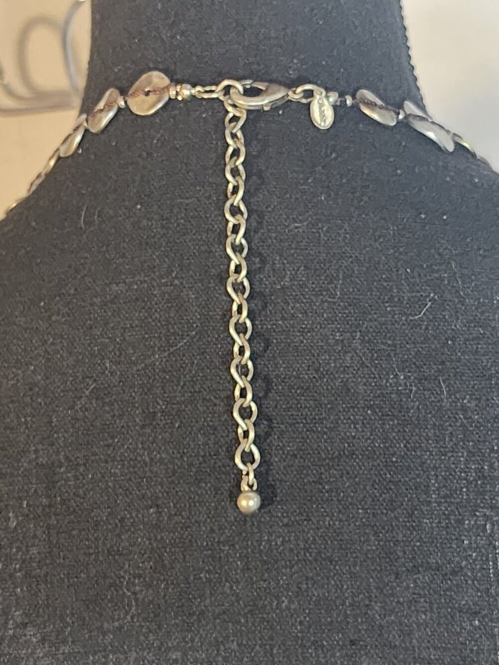 Chico's Old Gold Tone Threaded Metal Circles Long Vintage Adj 40.5" Necklace - Picture 11 of 16